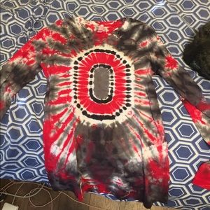 Long sleeve, tie-dye, Ohio State University shirt